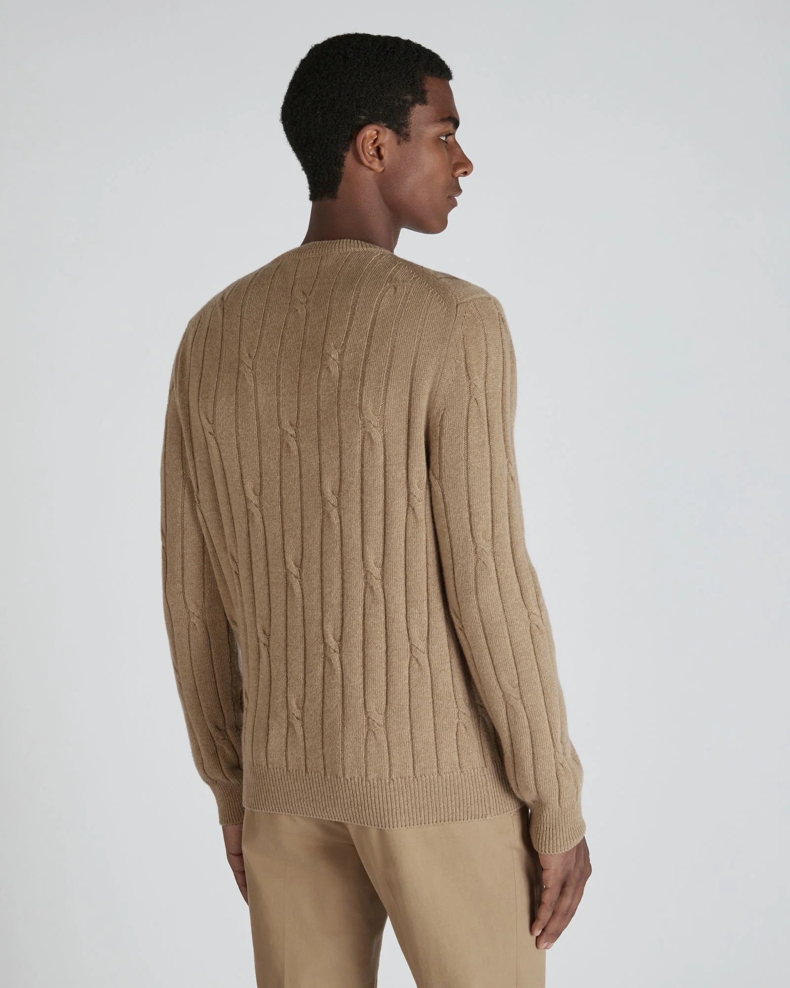 Slim fit wool and cashmere crew neck sweater - Image 3
