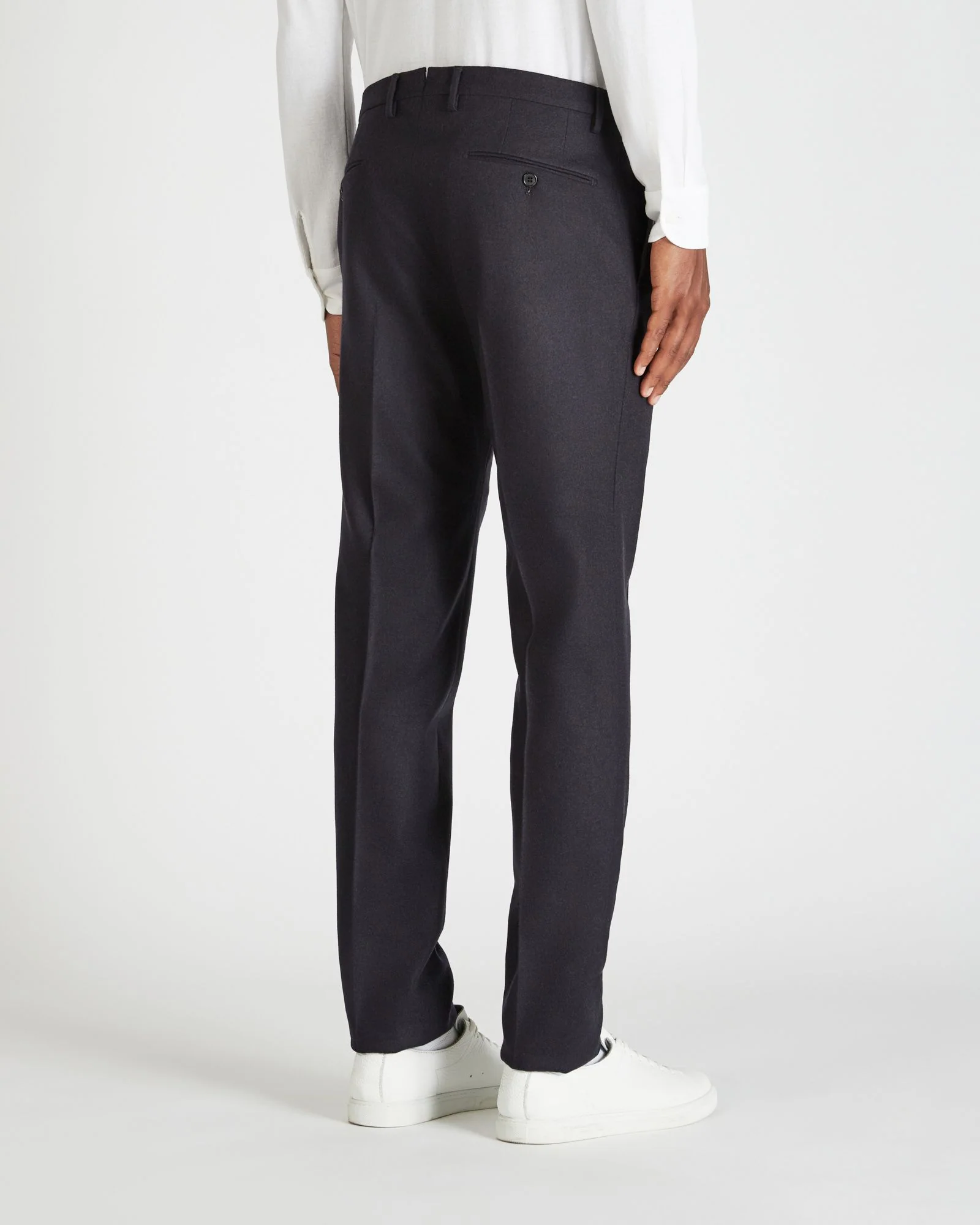 Slim fit wool and cashmere flannel trousers - Image 3