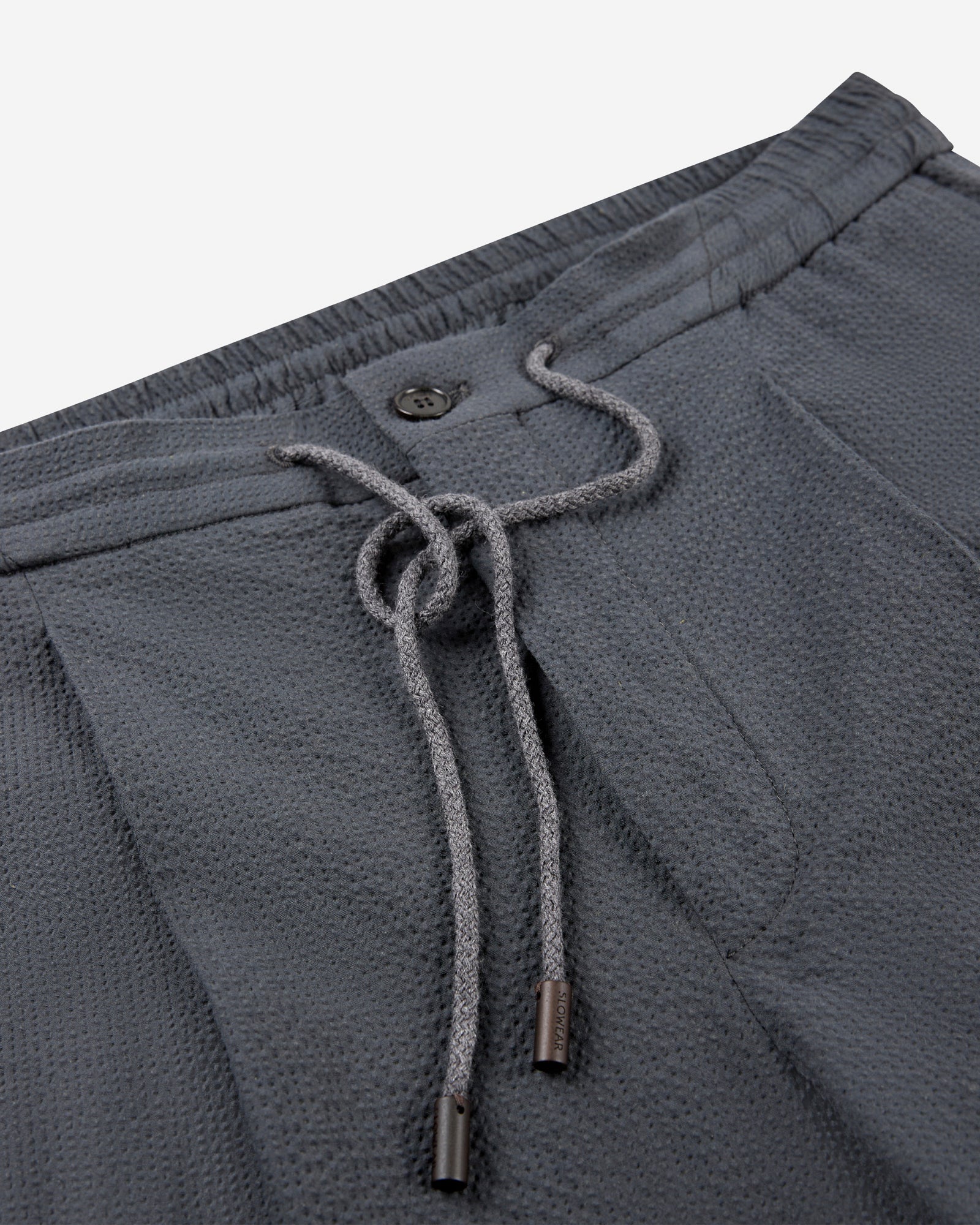 Tapered fit stretch cotton and silk seersucker trousers - Image 6