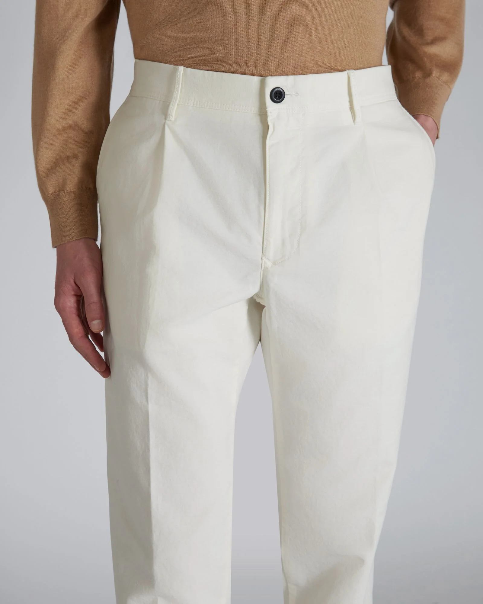 Tapered fit summer satin trousers - Image 4