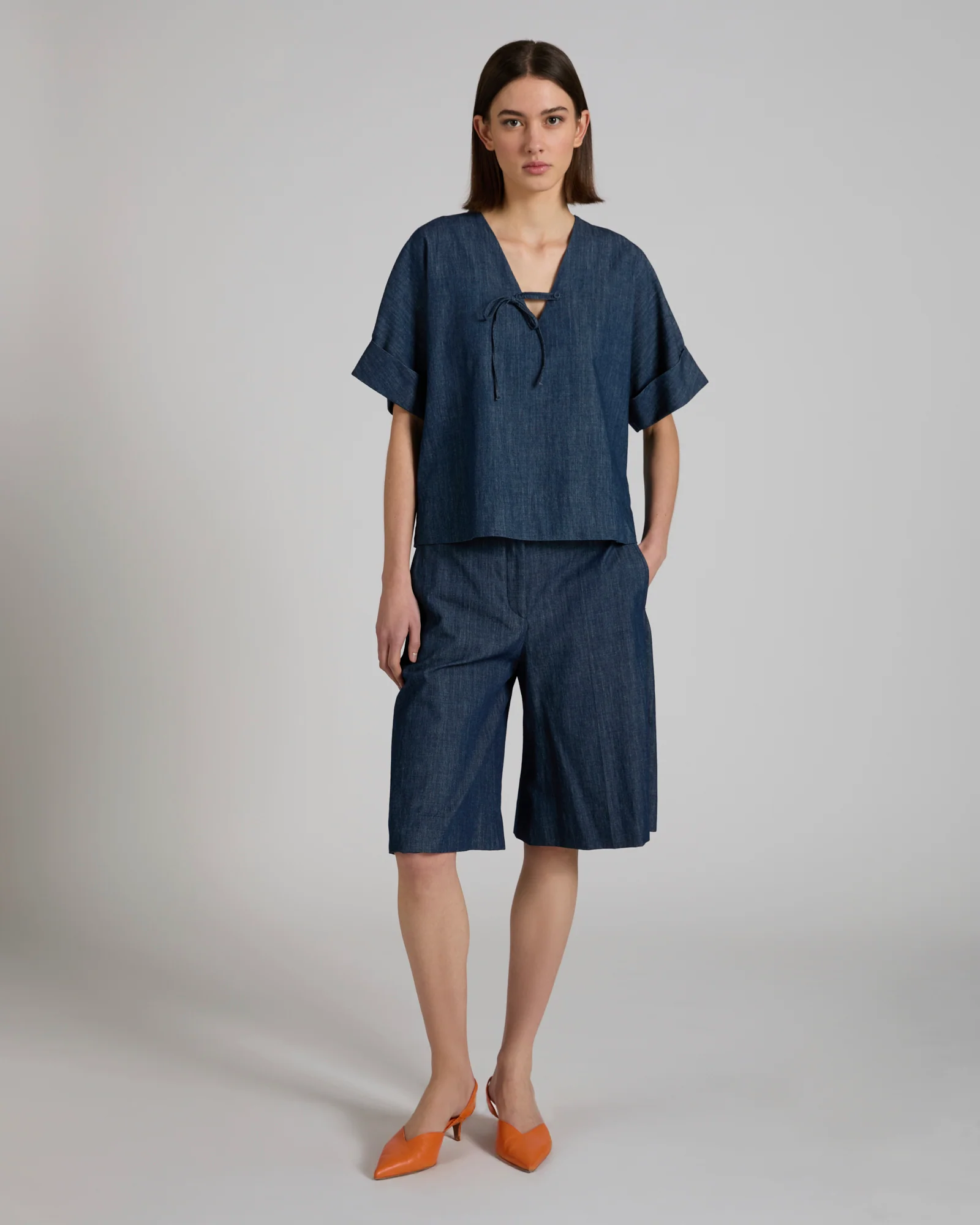 Wide fit denim shirt - Image 5