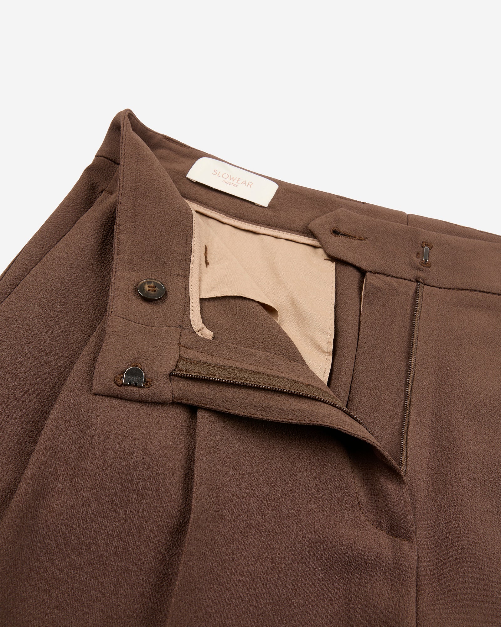 Wide fit trousers in silk-blend crêpe de chine - Image 6