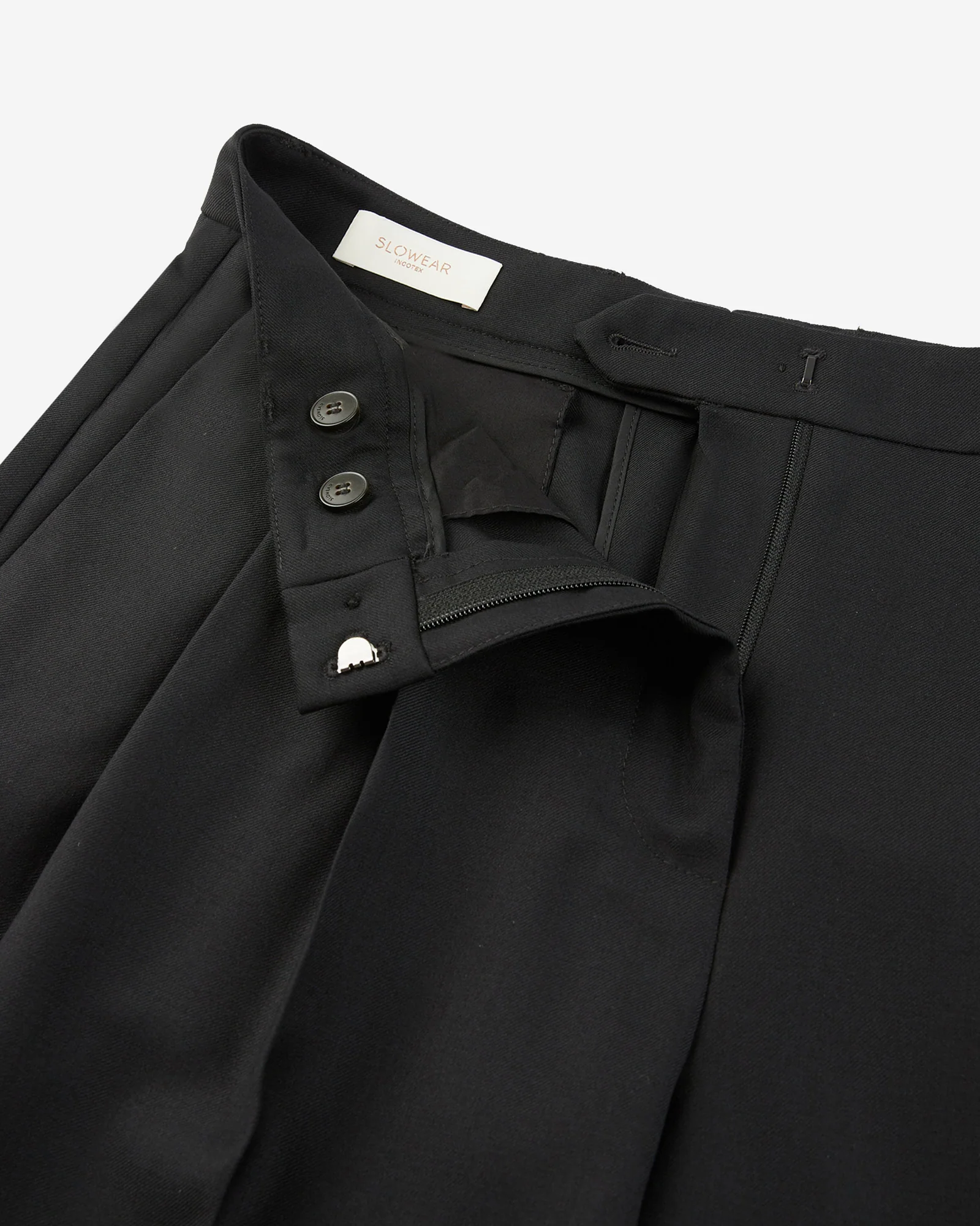 Wide fit wool fabric trousers - Image 6